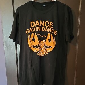 Black T-Shirt with Orange Graphic